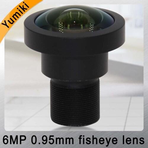 Yumiki Fisheye 6MP 0.95mm IR CCTV Camera Lens HD 6.0Megapixel F2.3 1/2.7" Image Format M12 Mount Wide Viewing Angle 195Degree