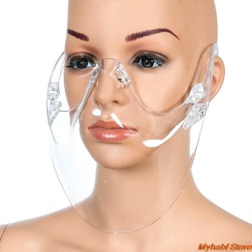 1pc Anti-droplet Face Shield Combine Plastic Motorcycle Face Cover Mask Transparent Mouth Cover Reusable Riding Mask Mascarillas