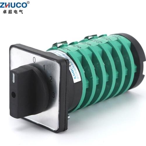 ZHUCO KDHC-32/6X3-6 690V 32A 4 Position 6 Pole Electric Adjustable Welding Machine Custom Rotary Changeover Cam Switch