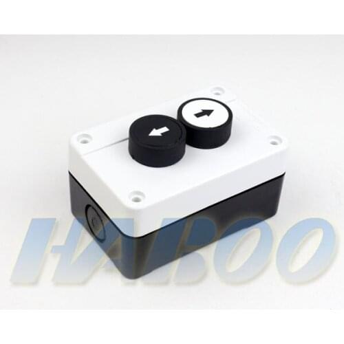 1pcs /lot symbol switch with protection box 2positions momentary with 2 holes 1NO/1NC white color arrow symbol button switch
