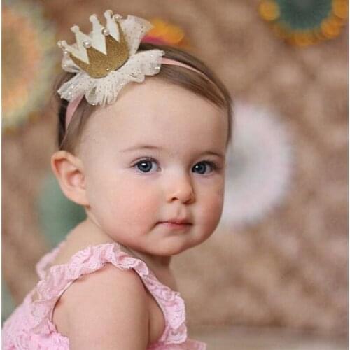 Newborn Crown Headband Gold princess crown Baby Girls Cute Hair Band Infant Kids Hair Accessories Children Photo Props 1pcs Xmas