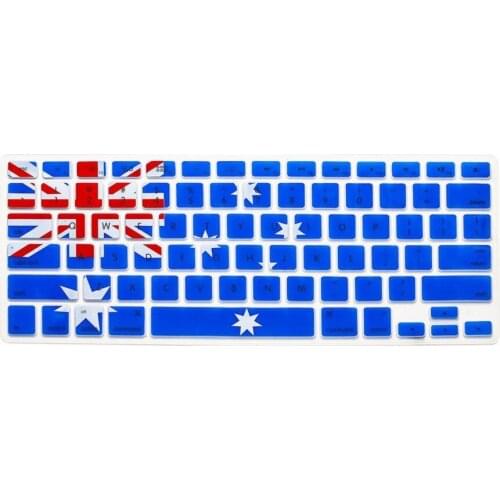 Country National Flag Background Design Silicone Keyboard Protector 2pcs for Apple Macbook 13/15/17" (US Version) MEAFO