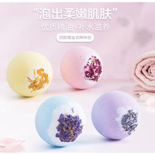 4 Floral Scents Fast Foaming Salt Bathing Ball Petal Essential Oil Bath Salt Ball 100G Bubble Bath Ball Bathroom Supplies