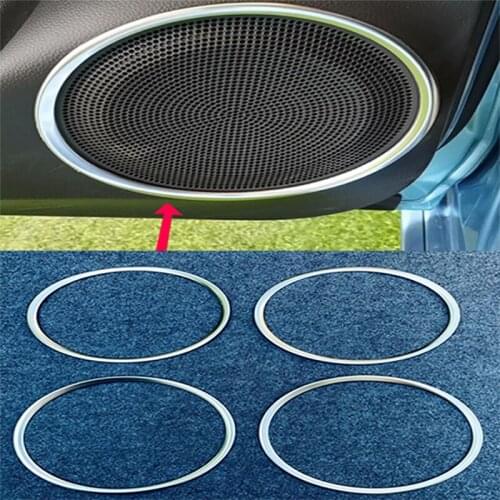 4Pcs For Honda Fit Jazz GR 4th Generation 2020 stainless steel Interior Car Door Speaker Horn Sound Ring amplifier
