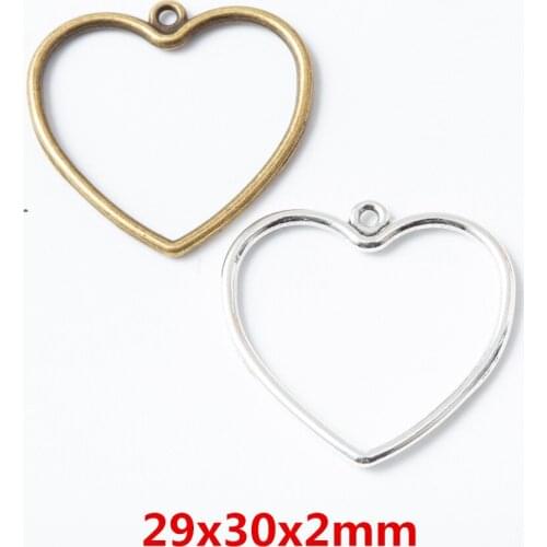 40 pieces of retro metal zinc alloy love pendant for DIY handmade jewelry necklace making 6710