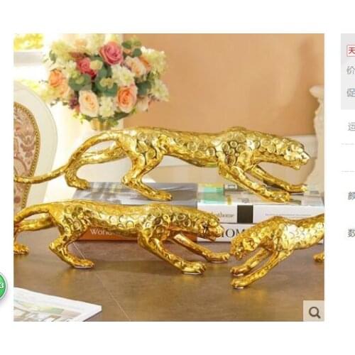 55-65CM Money living room TV Leopard car Lucky leopard large European wine decor accessories Home Furnishing living room TV cabi