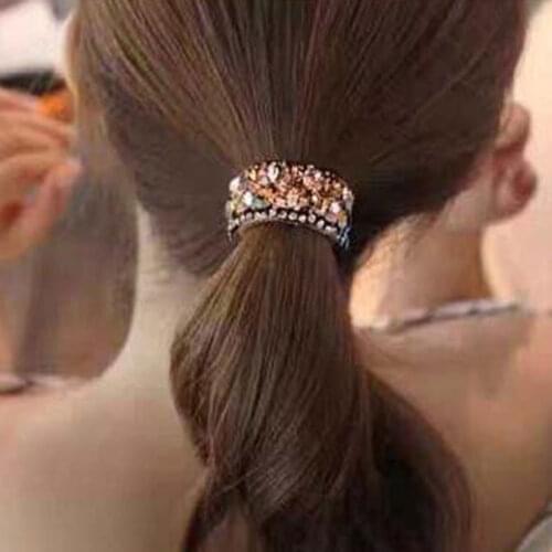 8 Colors Shiny Rhinestone Geometric Horsetail Hairpin Women Charming Hair Clip Claws Daily Casual Barrettes