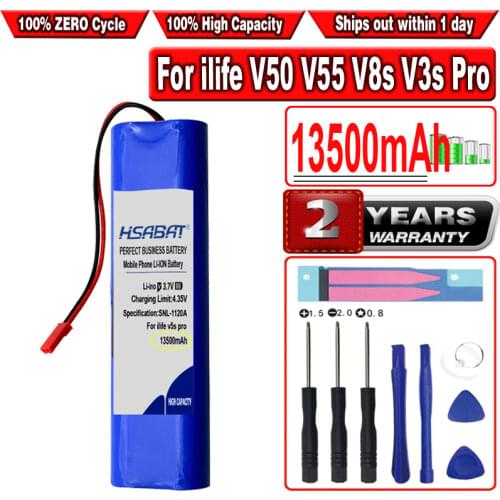 HSABAT 3500mAh Rechargeable Ilife Robotic Cleaner Accessories Parts Battery for ilife V50 V55 V8s V3s Pro V5s Pro V8s X750