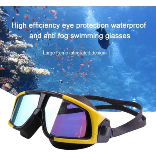 MC-3200 Swimming Goggles Anti-fog Shockproof Waterproof Large Frame Electroplate Swim Glasses for Beach Swimming Goggles
