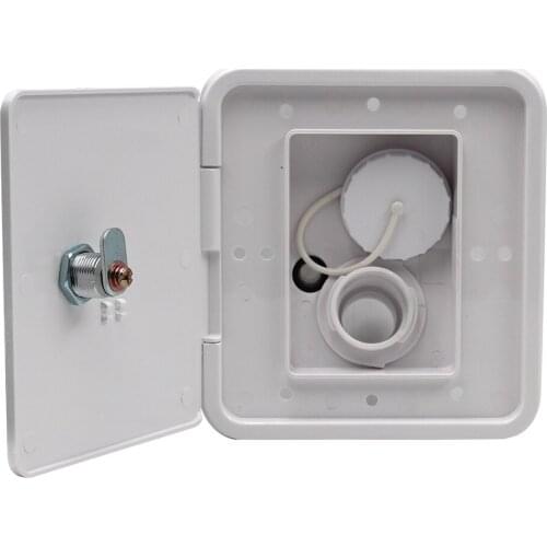 WHITE Gravity City Water Inlet Fill Dish Hatch Lock RV Trailer with KEYS #1