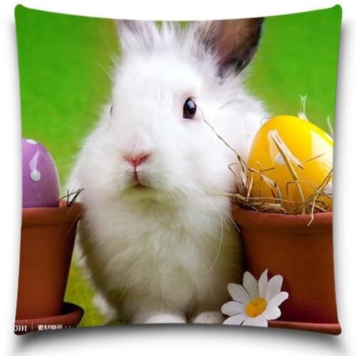 White Rabbit for Christmas Gift 5 size High Quality Cotton Polyester Decorative Throw Pillow Case Cushion Cover Sofa Home Decor
