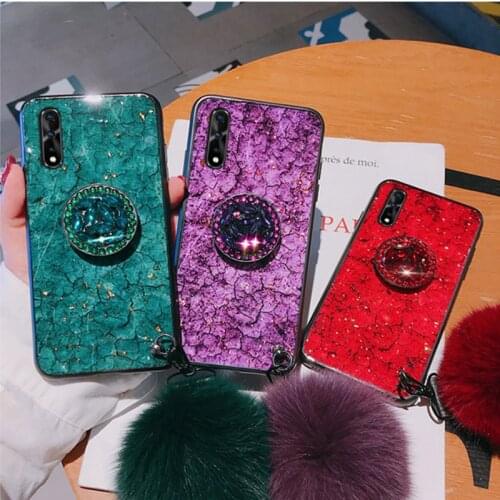 Phone Case For XiaoMi RedMi 9 9C 9A 8 8A 7 7A S2 Y2 Y3 RedMi 6 Pro 6A 5 Plus Mix3 Fancy Diamond Cute Fox Pompom Flake Cover