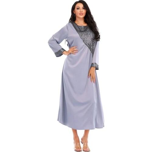 Turkey Islamic Muslim Long Dress Plus Size Dresses For Women Robe Longue Femme Musulmane Vestidos Ropa Mujer Sequin Abaya Dubai