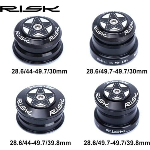 RISK 49.7mm MTB Downhill Bicycle Headset Double Bearing Lightweight Bike Parts for 28.6mm Straight Tube /1.5 Inch Tapered Fork