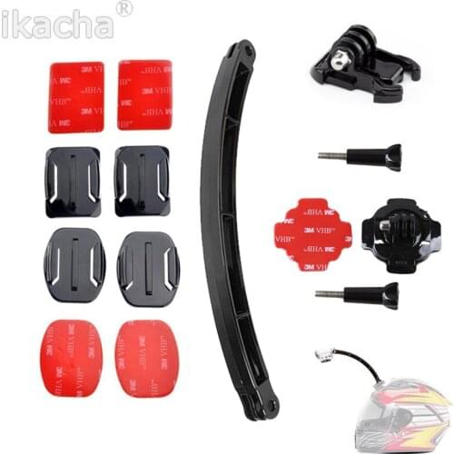 Helmet Extension Arm Kit 360 Ratation Mount Base For Xiaomi Yi 4K For Gopro Hero 6 7 For SJCAM Eken H9R