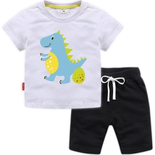 ZWY720 Cotton Baby Sets Leisure Sports Boy T-shirt + Shorts Sets Toddler Clothing Baby Boy Clothes 2-8 Years