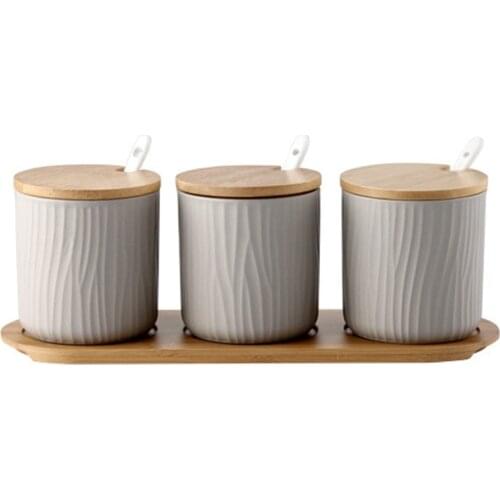 Creative Ceramic Seasoning Jar Seasoning Box Seasoning Bottle Seasoning Box Salt Shaker Set
