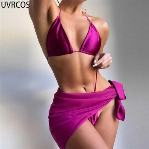 UVRCOS Sexy Holiday Beachwear 3 Piece Sets Swimming Pool Comfortable Breathable Suit Summer 2021 New Hot Streetwear Resort Wear