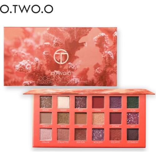 O.TWO.O Matte Shimmer Glitter Eye Shadow Makeup 18 Colors Ocean Mystery Eyeshadow Palette Professional Eye Cosmetic
