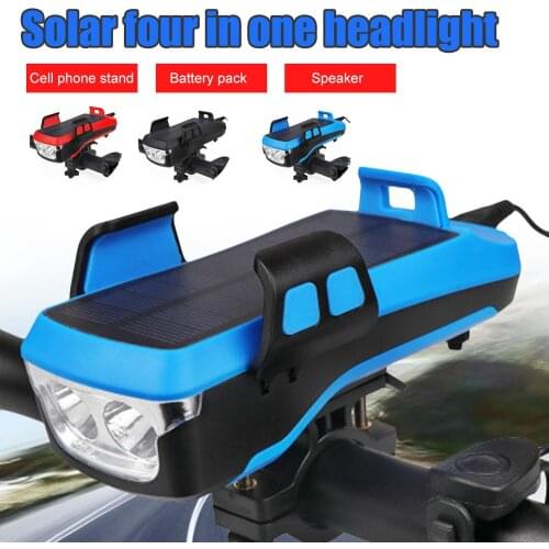 Multifunction 4 IN 1 Bike Light 400 Lumens Bike Flashlight Bike Horn Phone Holder Power Bank Bicycle Front Light