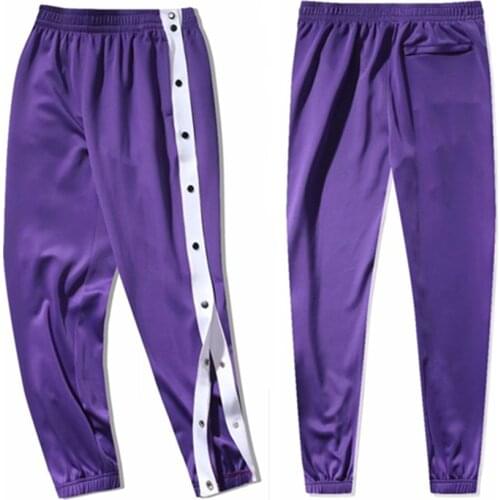 Women & Men Running Pants Button Double Side Opening Training Sports Pants Jogging Fitness Baseball Basketball Court Trousers
