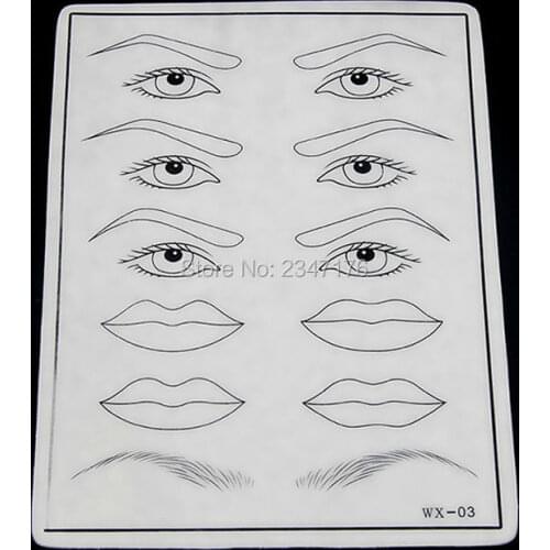 Cheap 5pcs Professional Cosmetic Permanent Makeup microblading eyebrow lip tattoo practice skin Training Skin Set For Beginners