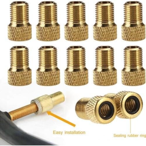 New 10pcs Bicycle Pump Tube Valve Adapter Converter Sclaverand(SV)/Dunlop(DV) To Car (AV) Wheels Gas Nozzle Tube Cycling Tool