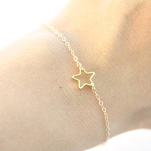 New DIY Charm Hollow Pentagram Bracelet For Friendship Couples bracelet Bead Bangles Women Man Lucky Wish Jewelry