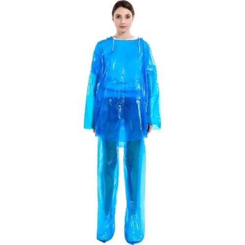 Disposable Raincoat for Adults Rain Coat Waterproof Hooded Cover Rainwear Dustproof Color Random SNO88