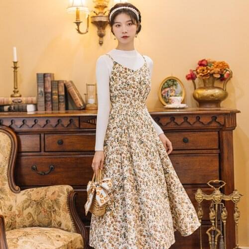 Autumn French Elegant Dress Suits Female+White Doll Collar Cute Kawaii Shirt+Pearl Belt Blue Skirt Sweet Gentle Ensemble Femme