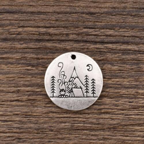 SanLan 20PCS Wholesale Mountain Nature Camping Pendant Bright Moon Charms DIY Accessory