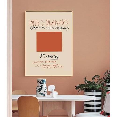 Simple modern Nordic abstract lines orange light luxury art poster decorative painting picture poster printed canvas mural