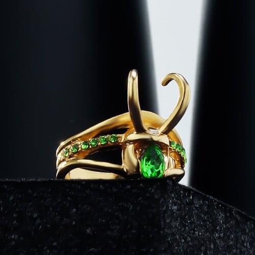 Movie Superhero Thor Loki Helmet Pack of 3 Stacking Unisex Gold-plating Rings Unisex cosplay jewelry Props gift