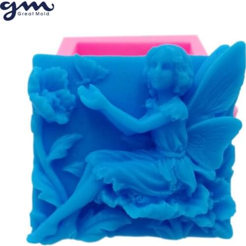 Great-Mold Flower Angel Silicone Soap Mold Silicone Mould Mouldings for Soap 3D Chocolate Molds Sugarcraft Mold