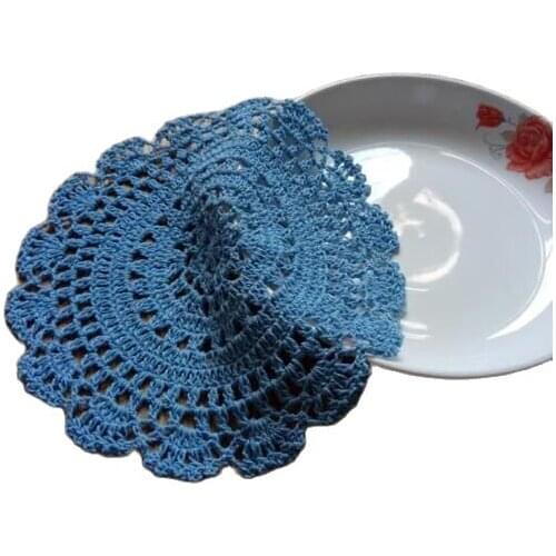 Modern lace cotton table place mat pad Cloth crochet placemat cup mug Christmas tea coffee coaster dining drink doily kitchen