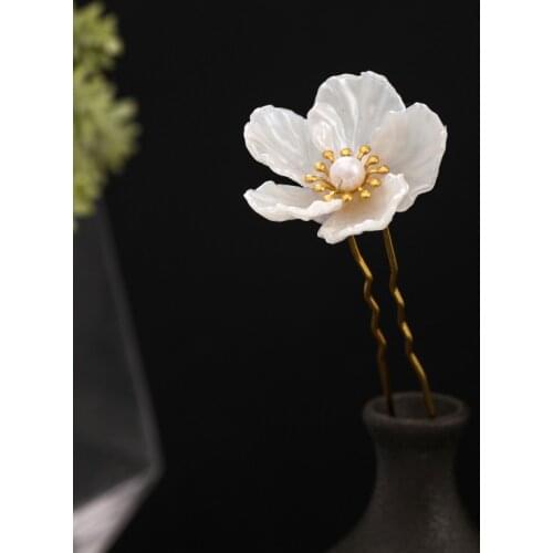 FORSEVEN Bridal Wedding Hair Accessories Flower Pearls Hairpins Clips Hair Sticks for Women Girls Bride Noiva Hair Ornaments