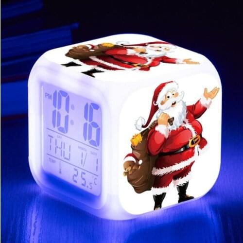 LED Alarm Clocks Merry Christmas Flashing light Alarm Clock For Kids toys Multifunction Alarm Clock