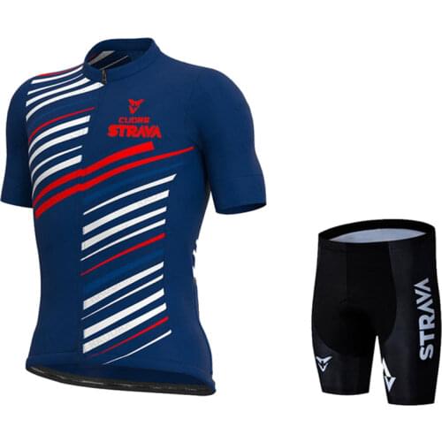 2021 New STRAVA Summer Cycling Jersey Suit Breathable Team Racing Sport Bicycle Jersey Mens Cycling Clothing Short Bike Jersey