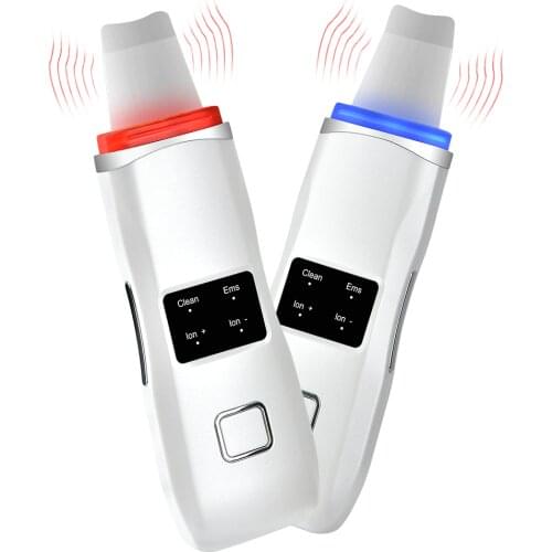 Ultrasonic Skin Scrubber Light Therapy Pore Cleaning Facial Lifting Moisturizing Blackhead Remover LED Photon Ion Skin Care Tool