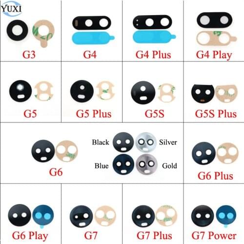 YuXi For Motorola Moto G3 G4 G5 G5s G6 G7 Play Plus Power Rear Camera Glass Lens Cover with Sticker Replacement Repair Parts