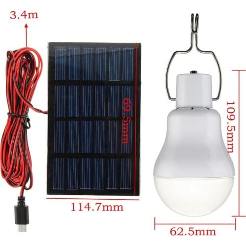 1 Set 130LM Solar Lamp Powered Portable Led Bulb Light Solar Led Lighting Solar Panel Camp Tent Night Fishing Light