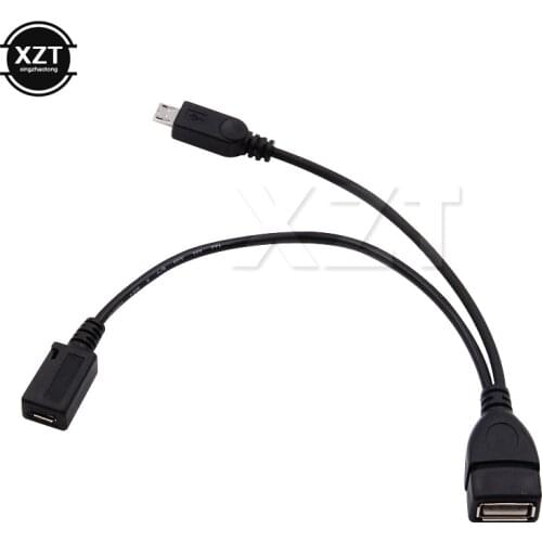 1pcs newest OTG Micro USB Host Power 1 in 2 Y Splitter Adapter Mirco 5 Pin Male Female high quality transfer photos