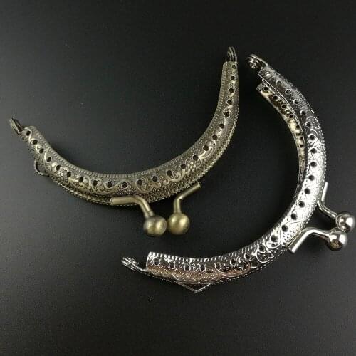 20PCS Smooth Coin Purse Frames 8.5cm Silver Purse Metal Frame Kiss Clasp DIY Sew Bags Clutch Accessories Sewing Handbag Handle