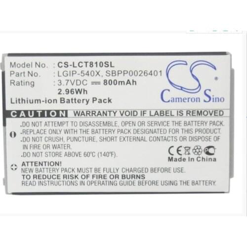 Cameron Sino 800mAh battery for LG CT810 CT810 Incite GW550 Incite LGIP-540X SBPP0026401 Mobile, SmartPhone Battery
