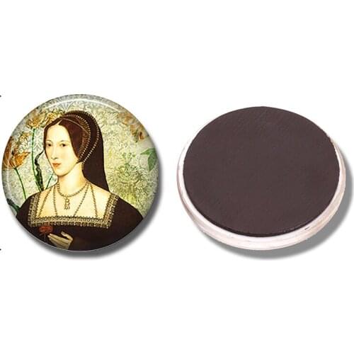 Anne Boleyn 30 MM Fridge Magnet Tudor Queen of England Glass Cabochon Magnetic Refrigerator Stickers Note Holder Home Decoration