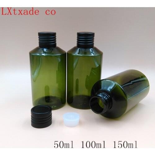 Free Shipping 50ml 100ml 150ml 200ml Green Lucency Plastic Empty Perfume Bottle Toner Astringent Empty Cosmetic Containers