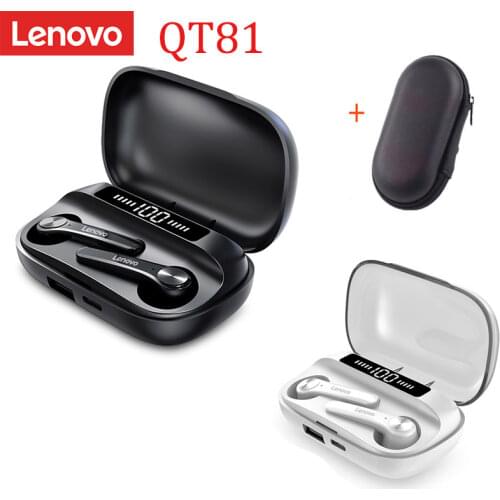 Lenovo QT81 TWS Wireless Headphone Stereo Sports Waterproof Earbuds Headsets with Mic Bluetooth-compatible Earphones Call