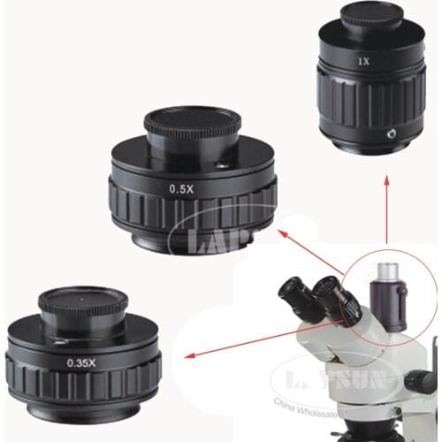 CTV 0.35X / 0.5X / 1X focus adjustable C mount adapter Ring M38 38mm for New type Trinocular Stereo microscope Set Camera Port