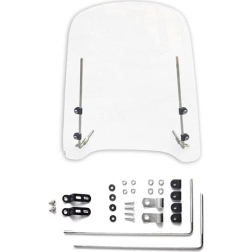 Electric Scooter Front Motorcycle Windshield HD Transparent Battery Car Flashing Tricycle Windshield With Mounting Accessories