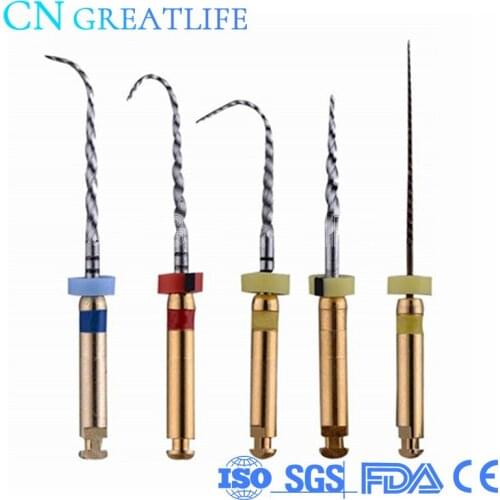Niti Heat Activation Endodontic Files Gold Rotary File Dental Rotary File for Root Canal Cleaning Heat Activate